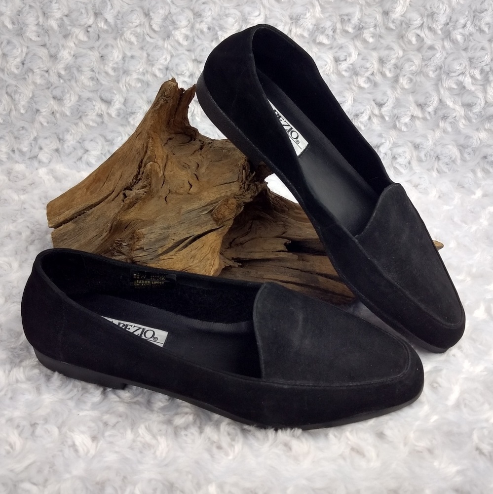 Capezio Lite suede slip on flats black leather